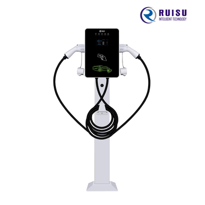 14KW 32A AC EV carregador monofásico tipo 2 suporte de chão com cabo de 5m