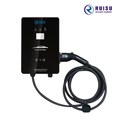 Carregador AC EV montado na parede 32A tipo 2 portátil Evse com display LCD